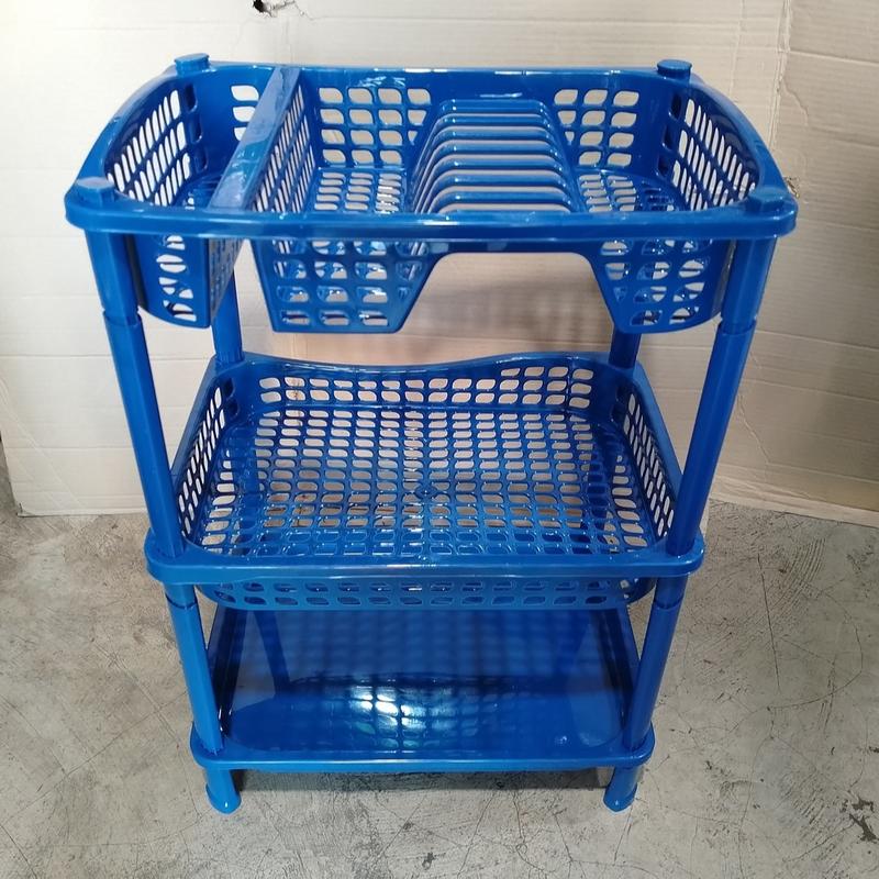 Rak Piring + Nampan Susun 3 Plastik / Rak Plastik Susun 3 / Rak piring plastik 3 susun ADA VARIAN WARNA 2