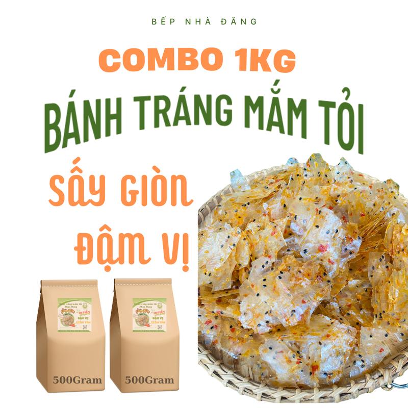 Combo 1kg 2 bịch 500Gram Bánh Tráng Mắm Tỏi Phan Rang Sấy Giòn Đậm Vị - Bếp Nhà Đăng