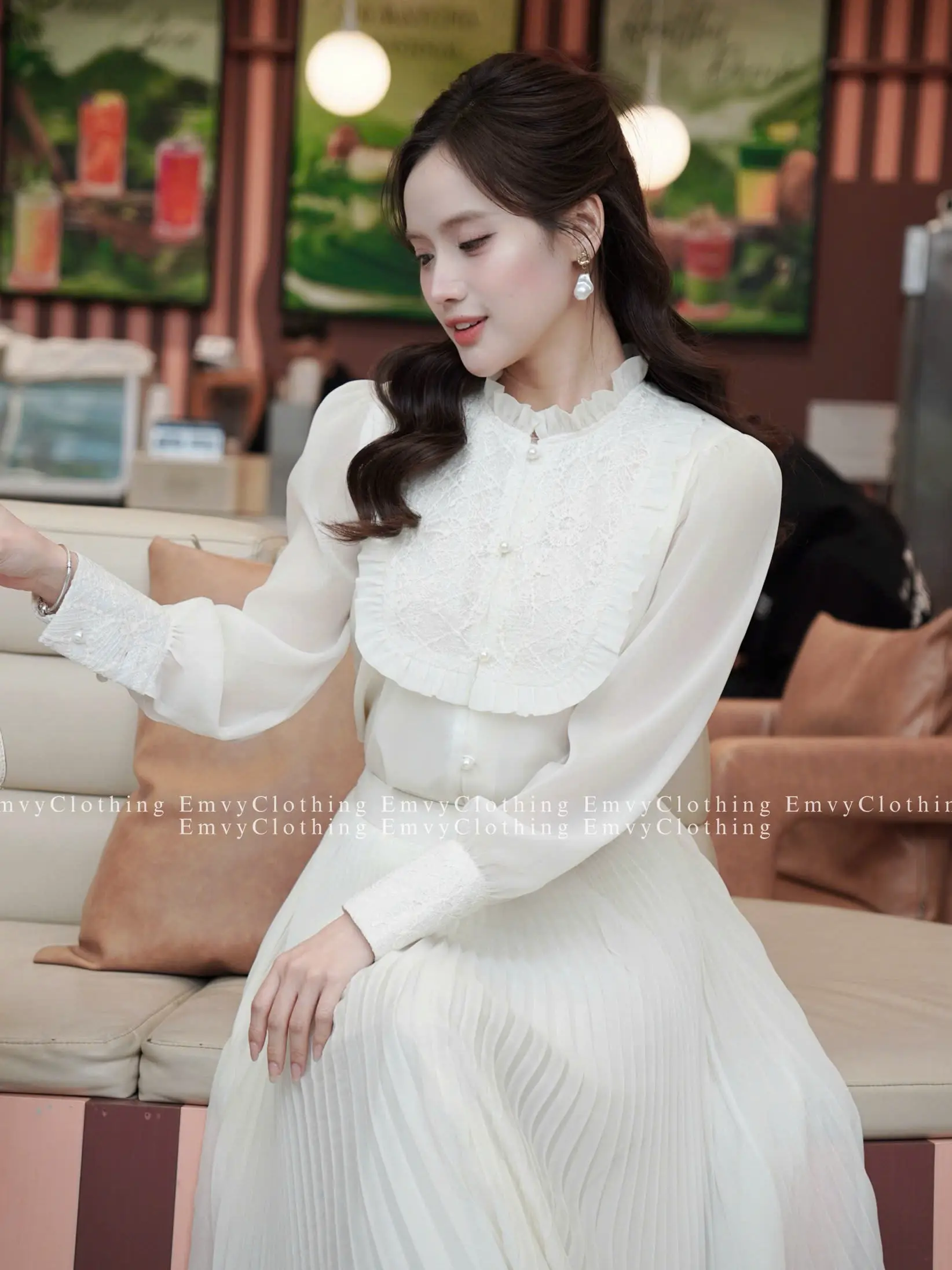 EV128-Emvy Clothing Set váy thiết kế chất tơ óng phối ren và chân váy xếp li xẻ quạt bồng bềnh với tay áo phồng tiểu thư sang trọng | BigBuy360 - bigbuy360.vn EV128-Emvy Clothing Set váy thiết kế chất tơ óng phối ren và chân váy xếp li xẻ quạt bồng bềnh với tay áo phồng tiểu thư sang trọng | BigBuy360 - bigbuy360.vn