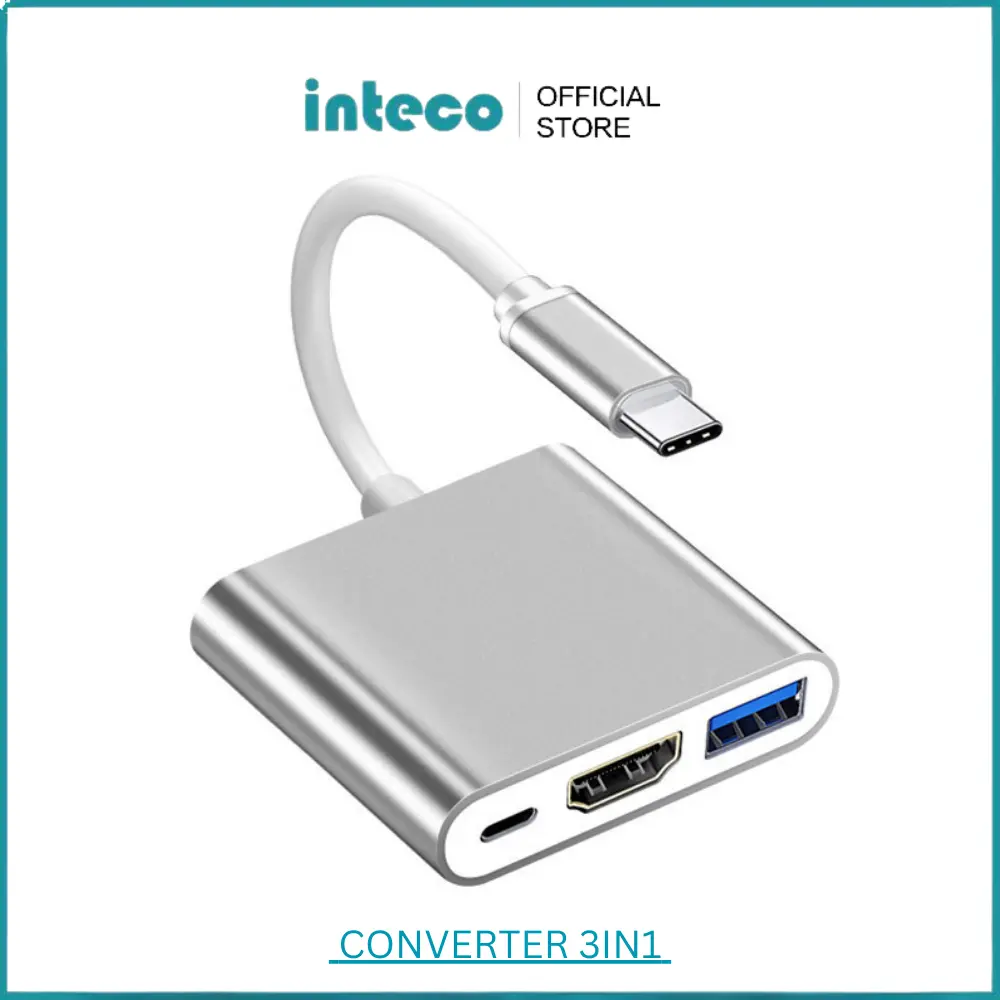Kabel Converter USB 3 in 1 TypeC To HDMI 4K - TypeC - USB 3.0 Adapter Kabel HUB for Macbook