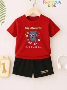 Protozoa Kids Setelan Anak Laki Laki dan Perempuan Tor Monitor Ketua Bahan Katun 30s Adem Usia 6 Bulan sampai 10 Tahun