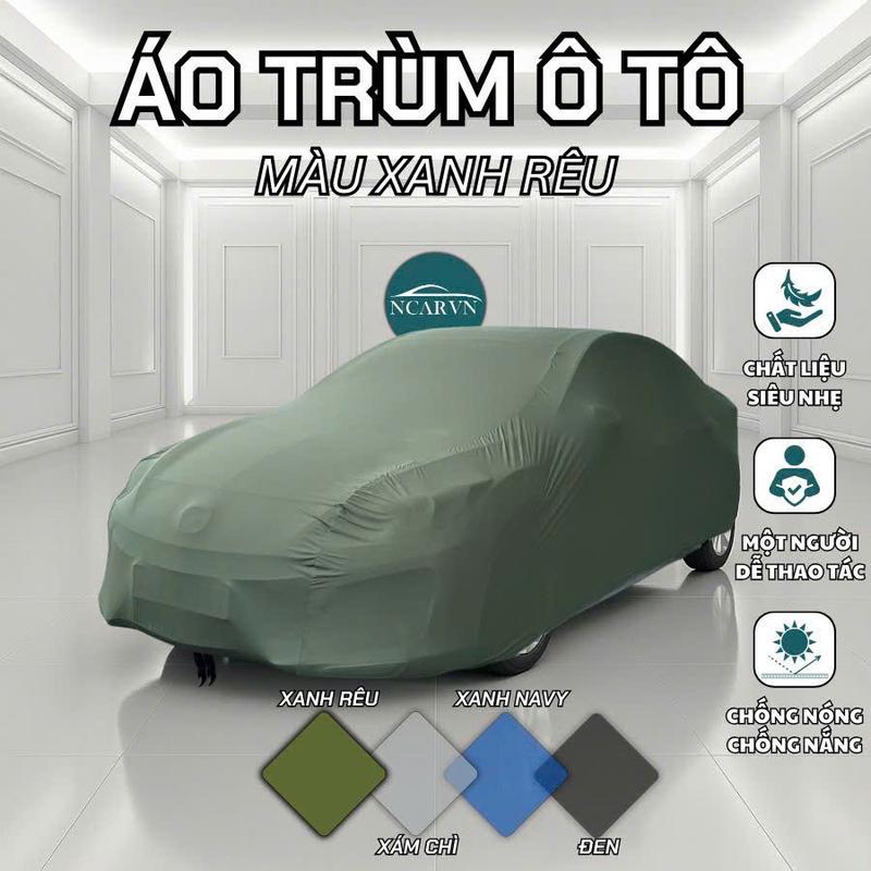  Áo Trùm Ô Tô hạn chế bụi thiết kế nhỏ gọn thẩm mỹ ôm sát thân xe - MÀU XANH RÊU 