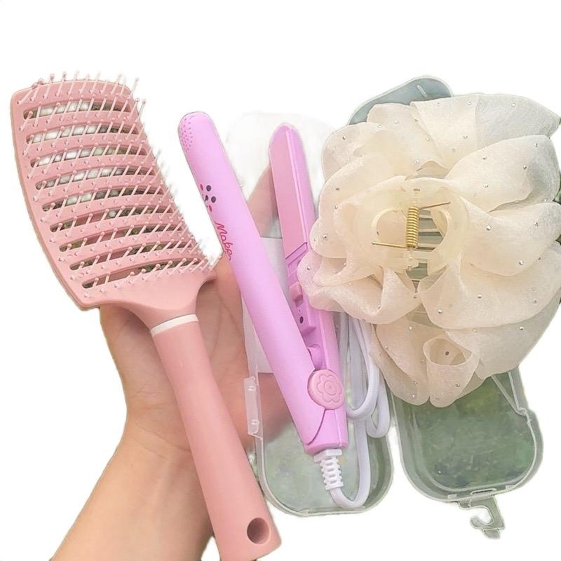Mua duỗi tặng kèm lược bán nguyệt và kẹp bong bong size 13cm - Phụ kiện tạo kiểu tóc cho nữ