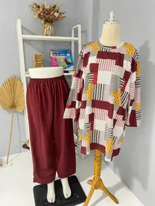 MS SETELAN WANITA JUMBO MOTIF ABSTRAK UNTUK SEHARI HARI BISA COD