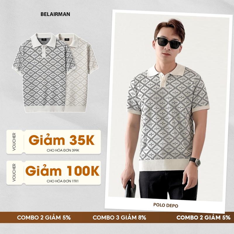 Áo polo nam DEPO BELAIRMAN kiểu dáng thanh lịch sang trọng có cổ - PLDP0104 Shirt Menswear