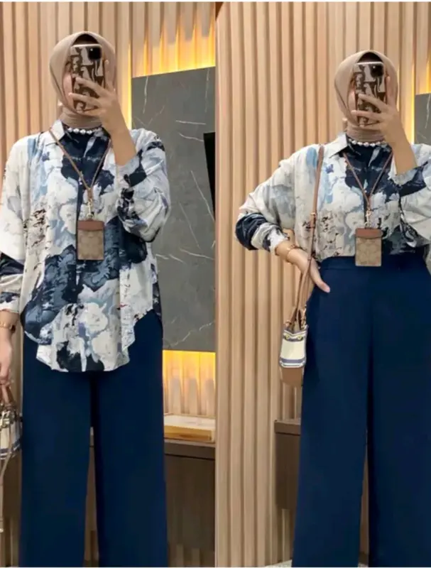 Setelan Rayon Mix Crinkle Terbaru Model Kekinian / One Set Motif 5