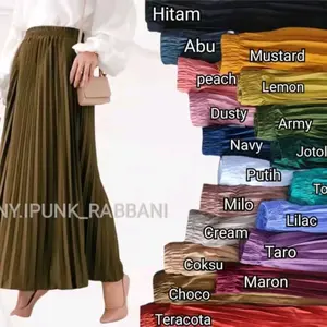 Rok Plisket Dewasa standart Bahan Hyget polos Muslim (wajib pakai daleman panjang untuk pemakaian maksimal)