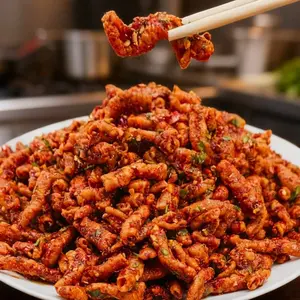 500g Kripik Usus Pedas Daun Jeruk Kriuk Camilan Snack Food Kering Keripik Cap Memes Snack keripik usus crispy Cemilan Ayam