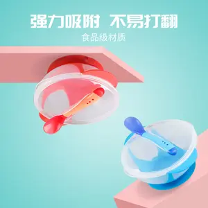Mangkok sendok tutup bayi /alat makan bayi silikon anti tumpah