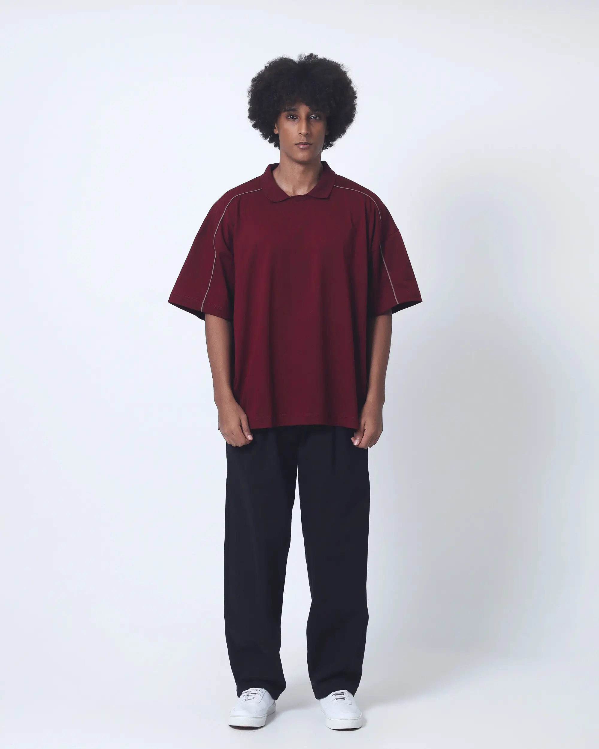 Boxy Piped Polo Short Sleeve – Polo Lengan Pendek Boxy Berliss | Abyad Apparel Pro Project