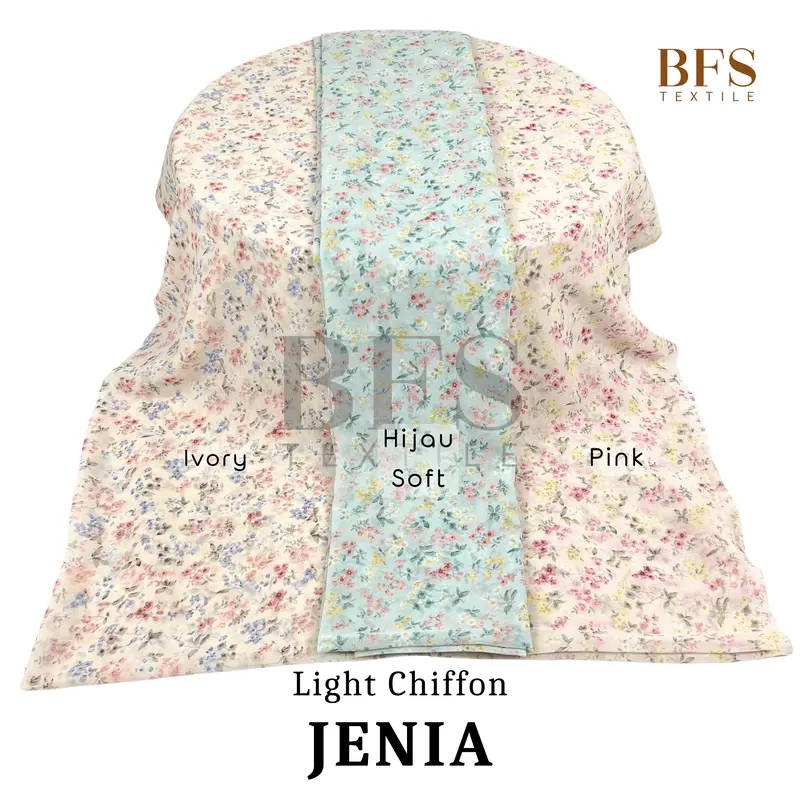 BFS Textile 0,5 meter Bahan Kain Light Chiffon Motif Grade A 5