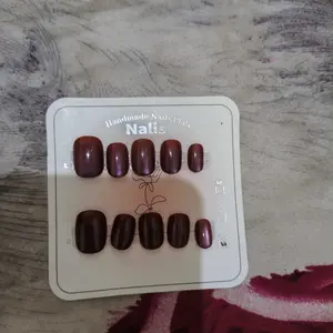 Kuku Palsu Dapat Dipakai Semi Buatan Tangan Tangga Super Pendek Mata Kucing Ukuran Penuh XS/S/M 10PCS/SET Nail Art Polish 001 017 040