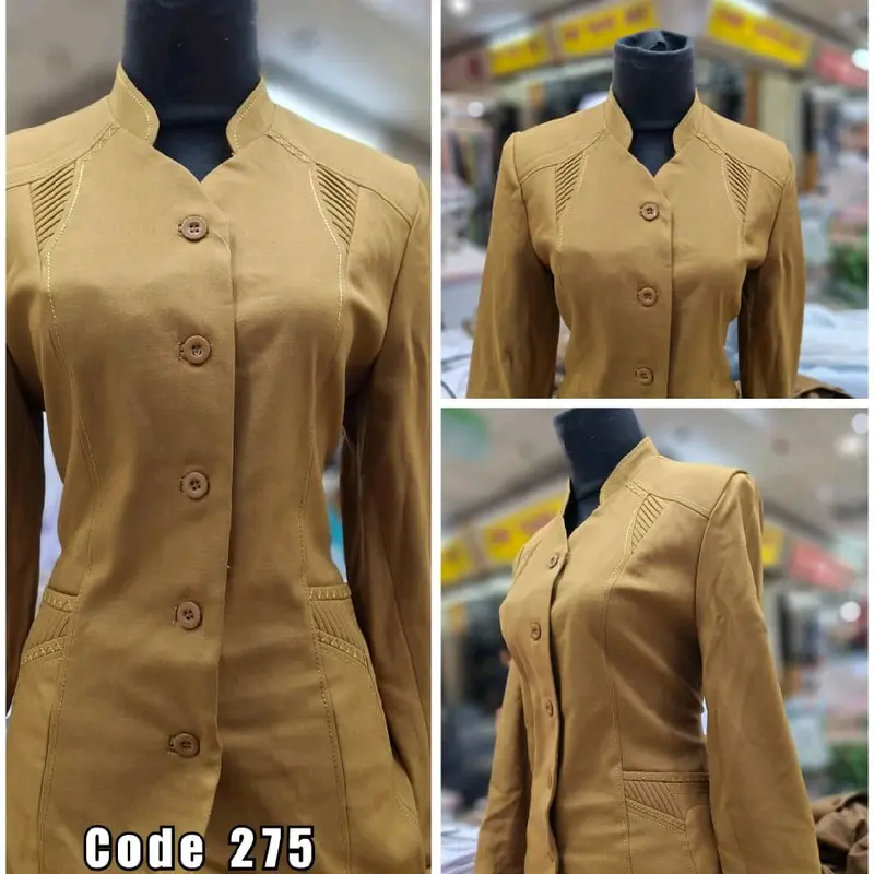 Stelan Blazer Baju Guru Wanita Khaki Tua dan Muda Size S-5L Seragam Kantor Setelan Kerja 0