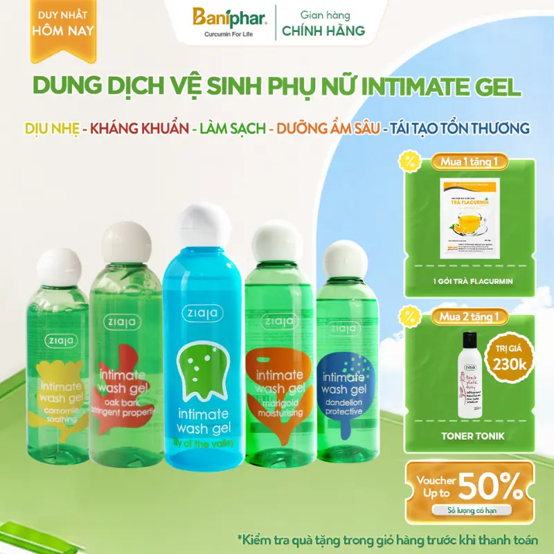 [ĐỘC QUYỀN LIVESTREAM] Dung Dịch Vệ Sinh Phụ Nữ Ziaja Intimate Thơm Mát Dịu Nhẹ, Giúp Làm Sạch Cân Bằng pH Tự Nhiên, Dưỡng Ẩm Sâu, Đem Lại Cảm Giác Thoải Mái 200ml