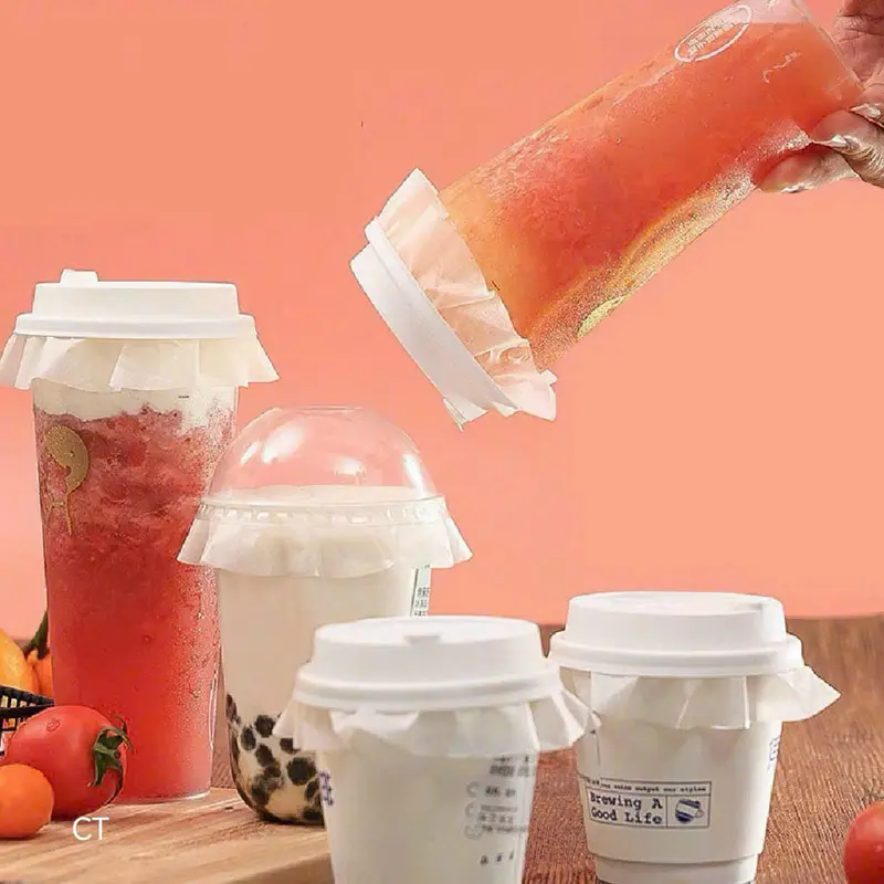 Set 500 tờ Giấy chống tràn trà sữa, caffe, trà tắc, đồ uống mang đi chống rò rỉ, chống thấm cho cả nước nóng và lạnh, chất liệu an toàn vệ sinh. MUA 3 SET TRỞ LÊN CÓ QUÀ TẶNG LÀ 1 TÚI GẤU MÀNG BỌC THỰC PHẨM 7