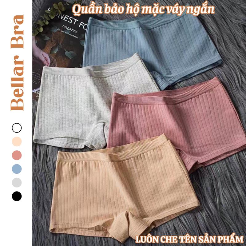 Quần Lót Nữ Mặc Trong Váy Cotton Gân Tăm Mềm Thoáng, Quần Sịp Đùi Nữ Bảo Hộ Đáy 2 Lớp Kháng Khuẩn Bellar Bra V4116