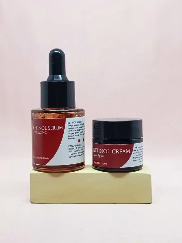 PAKET RETINOL NIGHT SERUM & CREAM Untuk Mengatasi Flek Hitam dan Mencegah Penuaan Plus Anti Aging Memutihkan, Memudarkan, Mencerahkan Wajah 4