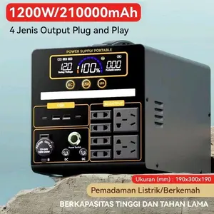 Power Station Camping Powerbank 220V 400W/500W/800W/1200W/1700W/2600W Baterai 50000mAh/90000mAh/120000mAh Portable Power Station 220V AC/DC/USB