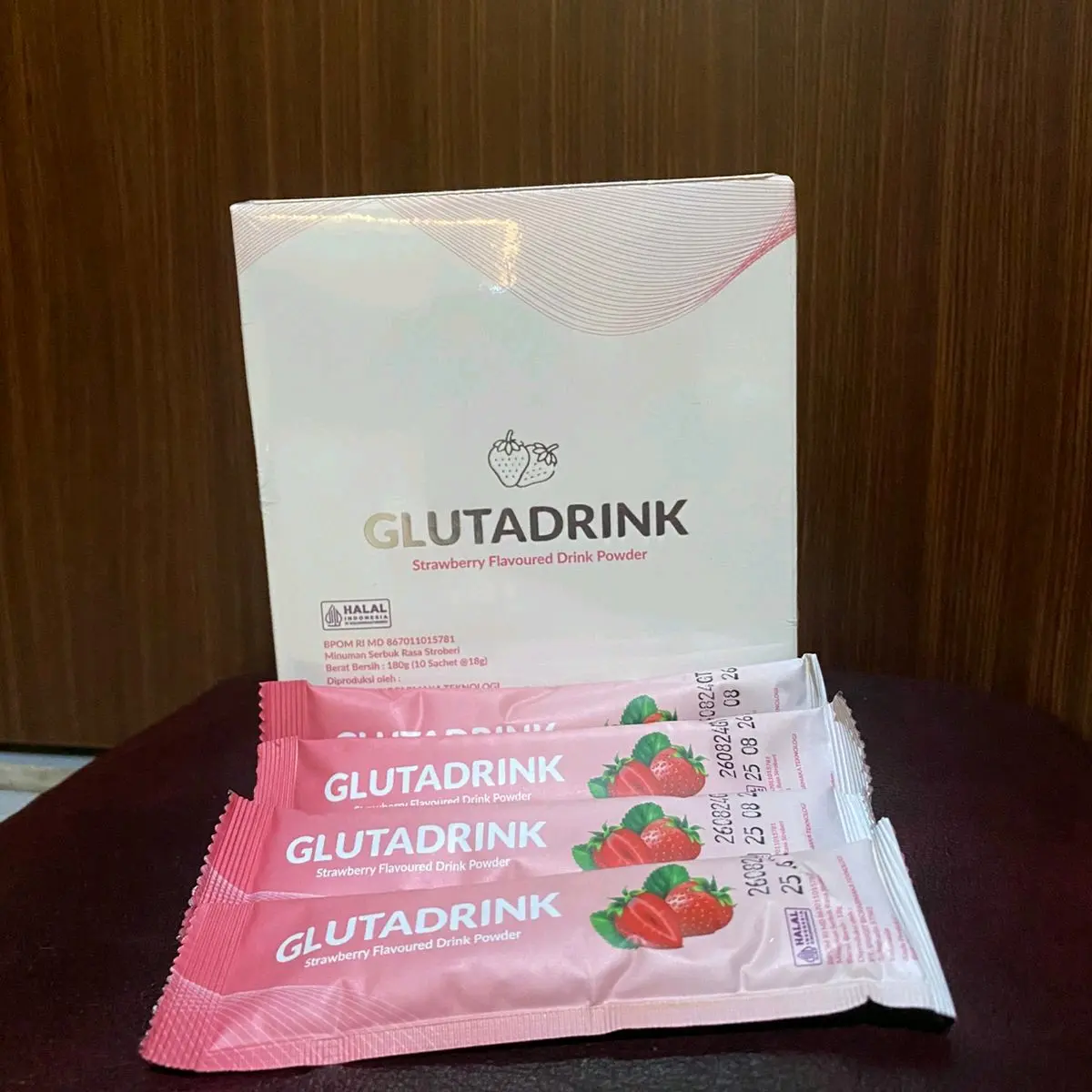 GlutaDrink Can Beauty BPOM (1 Box 10 Sachet) - Menghilangkan Bekas Jerawat dan Mencegah Kerutan Kulit