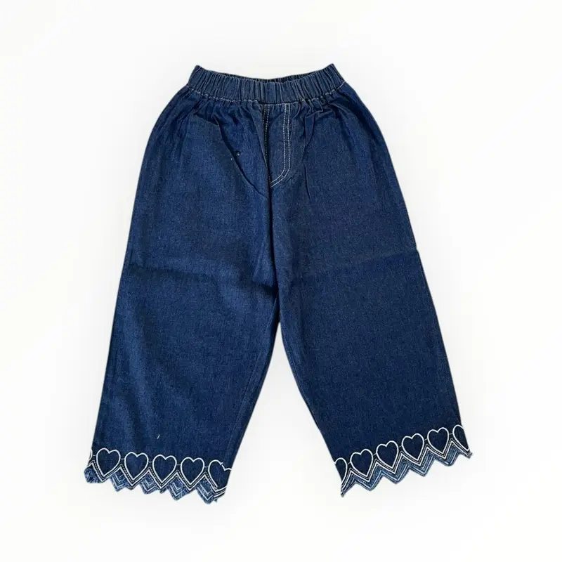 LOVE JEANS - Fashion celana anak perempuan model kulot bordir love Cantik