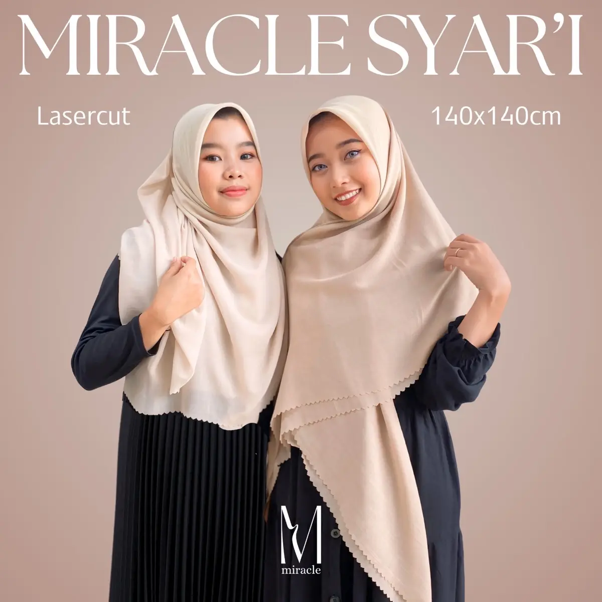 Voal Miracle/Arabian Syar’i | Lasercut 140x140cm | Hijab Square Segiempat | By Miracle Hijab