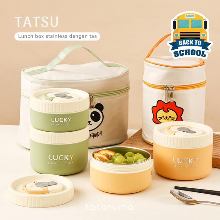 Jual TATSU - Lunch Box Kotak Bekal Tahan Panas Stainless 304 dengan Tas ...