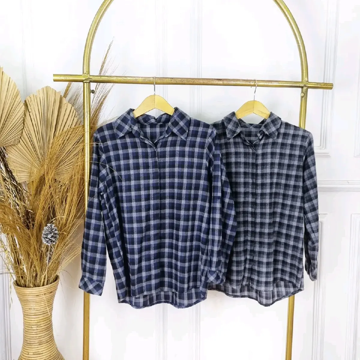 Kemeja Bahan Flanel Wool Wanita Premium.