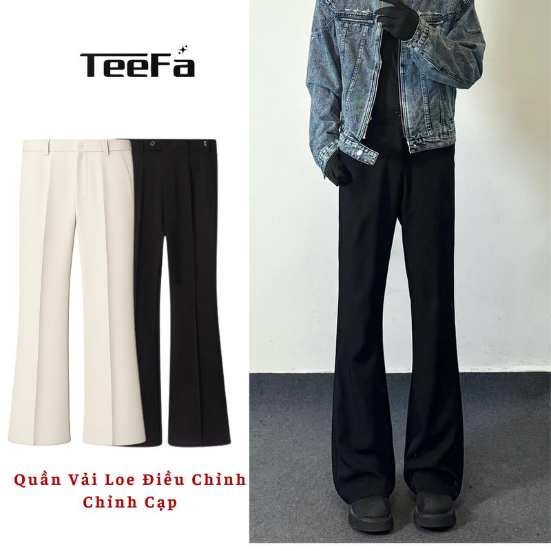 Deal Mở Bán Quần Vải Ống Loe Thiết Kế Sidetab Điều Chỉnh Thông Minh,Quần Tây Loe Phong Cách Hàn Quốc,Chất Liệu Vải Tuyết Hàn