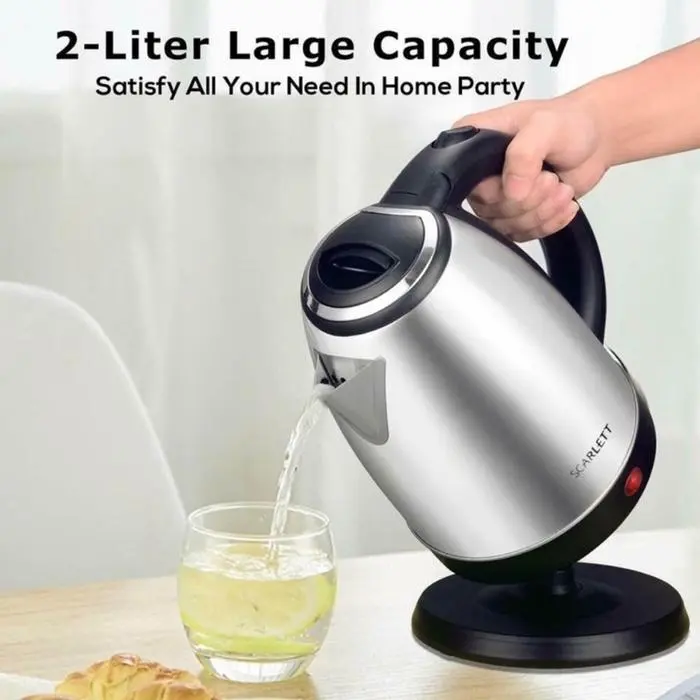 [Kbm] Teko Listrik 2L Pemanas Air Ketel Elektrik Stainless Steel Electric Kettle Terlaris