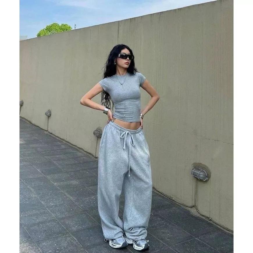 Celana Panjang Baggy Pants Wanita Highwaist Casual Nyaman Lembut Unisex