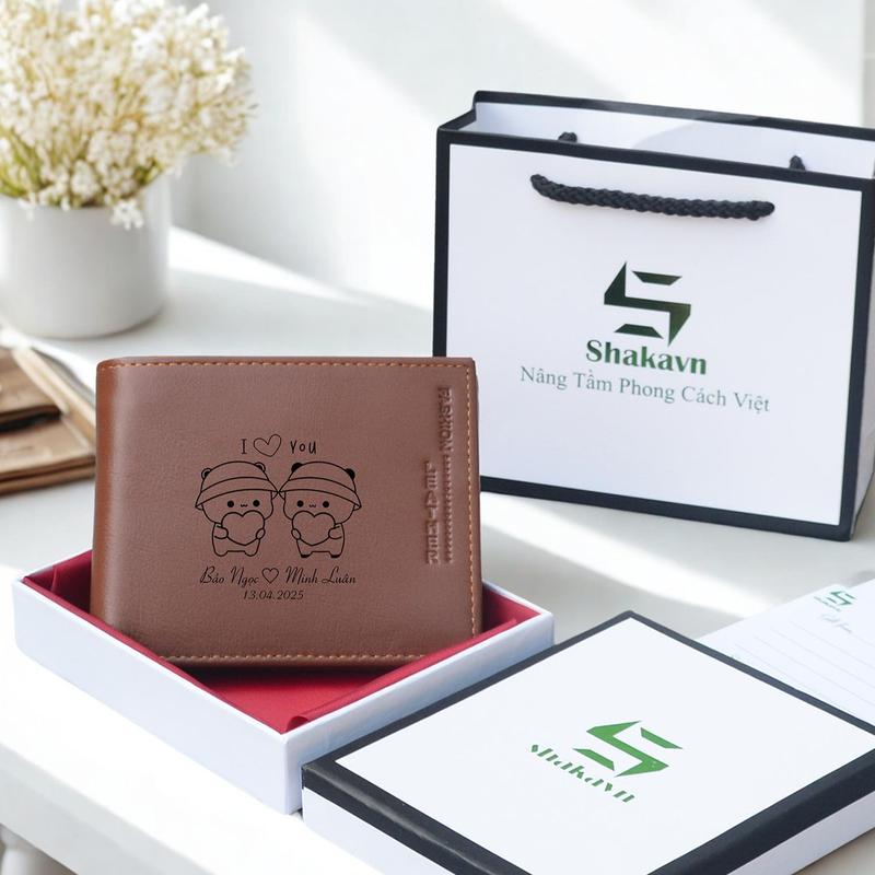  Ví khắc tên ví nam khắc tên theo yêu cầu ví nam Shakavn tặng Fulbox 