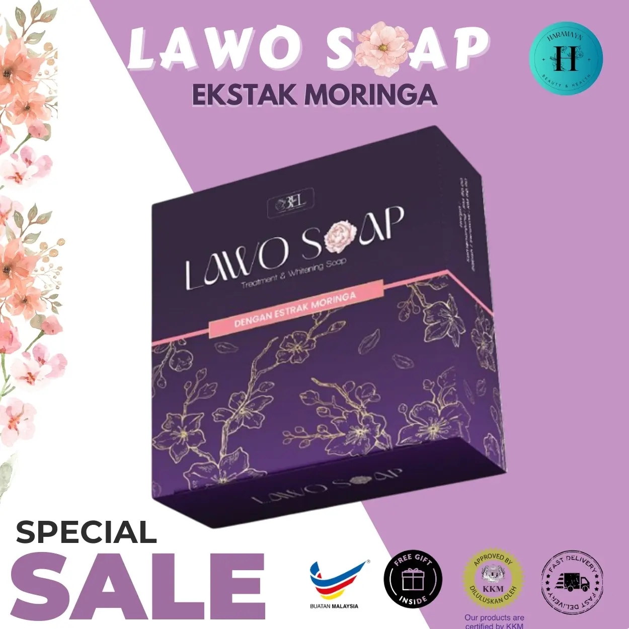 (ORIGINAL PRODUCT) LAWO SOAP EKSTRAK MORINGA - TREATMENT & WHITENING