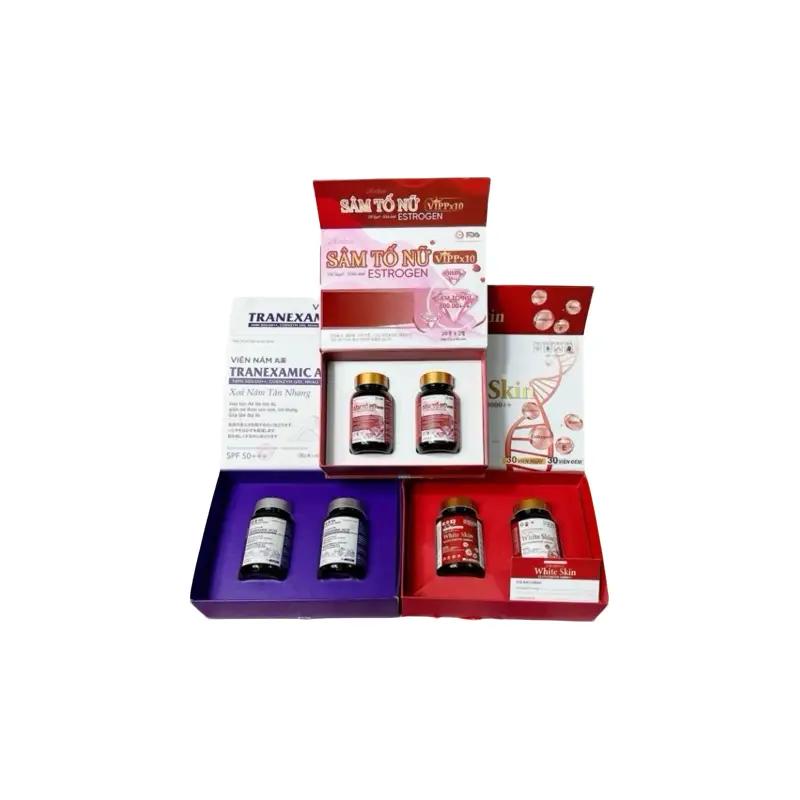 TẶNG COLLAGEN PEPTI COMBO ĐẶT BIỆT - Viên nám TRANEXAMIC 2 lọ 60 viên viên uống ngày và đêm WHITE SKIN 2 lọ 60 viên -Viên uống sâm tố nữ Vippx10 hỗ trợ đẹp da mờ nám vienuong transino _