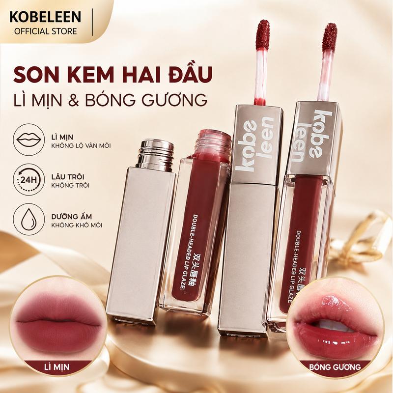 Son Kobeleen hai đầu, lên màu chuẩn, lâu trôi không dính cốc