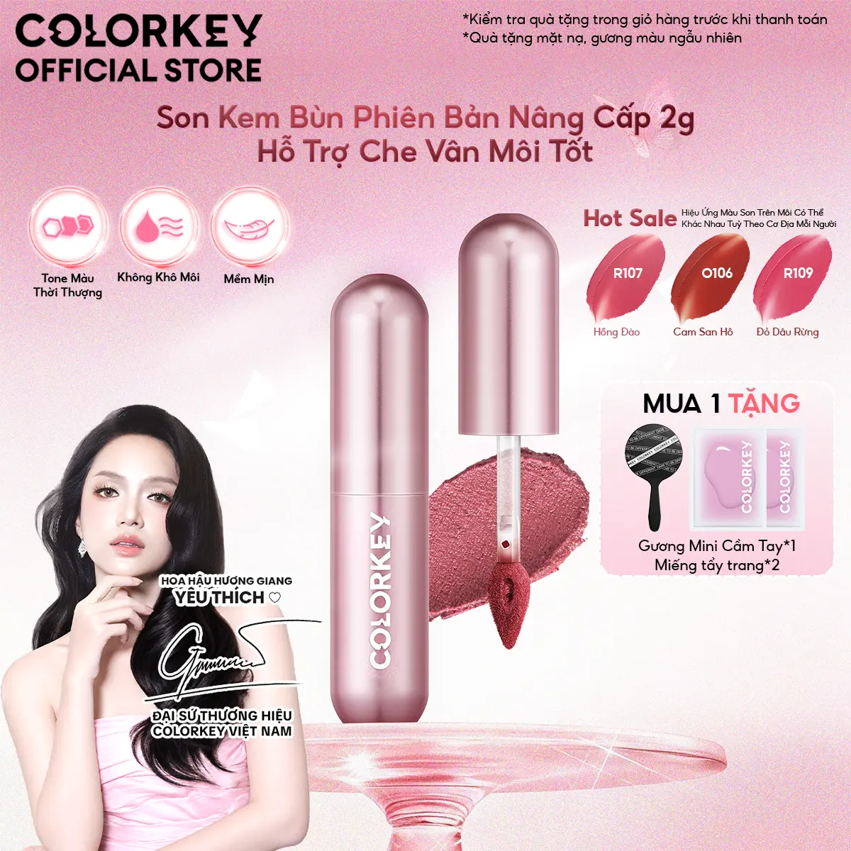 [PHIÊN BẢN NÂNG CẤP] Son Kem Bùn Phiên Bản Nâng Cấp Lip Mud Mousse Matte  Chất Son Mềm Mịn, Làm Đầy Rãnh Môi, Hỗ Trợ Dưỡng Ẩm 2g