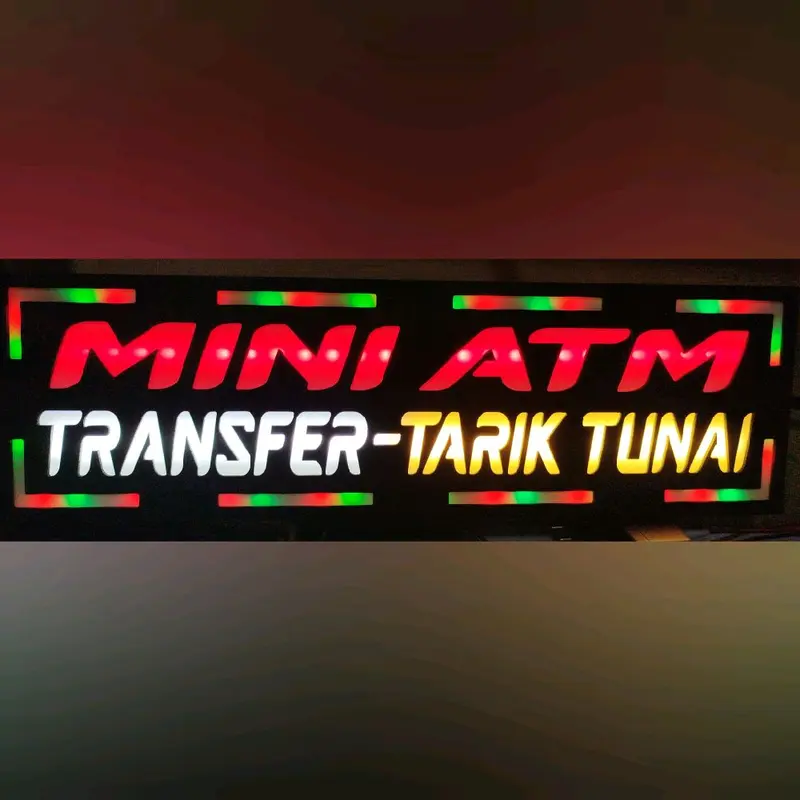 Lampu tulisan mini atm transfer tarik tunai 0