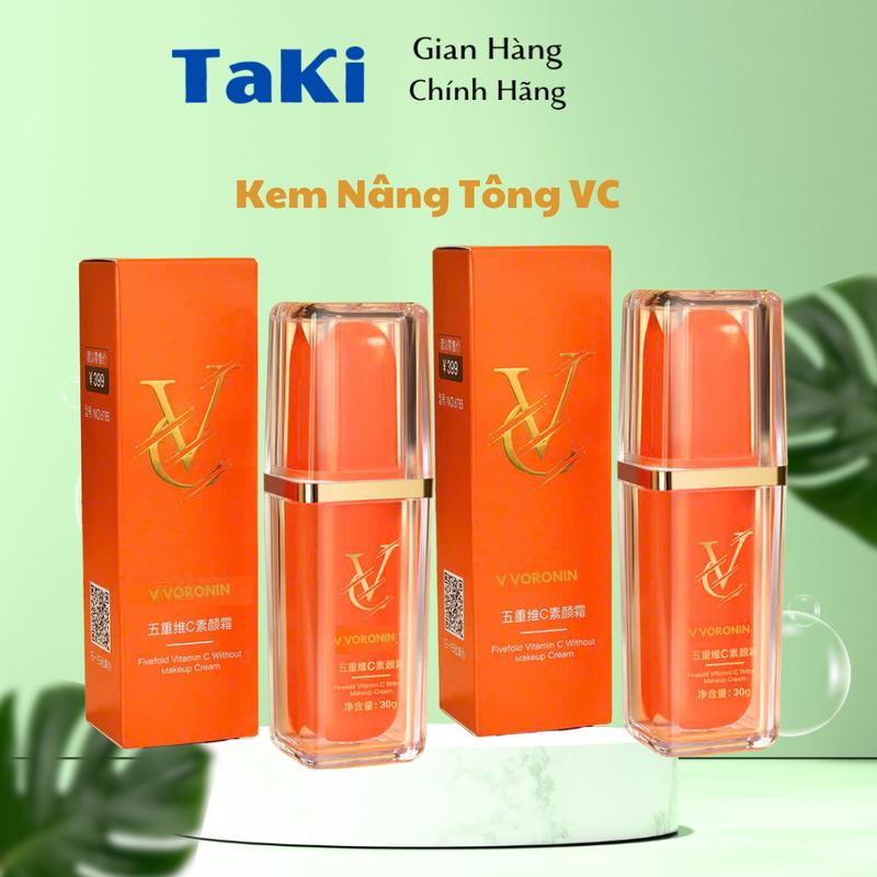   Combo 2 Lọ  Kem lười nâng tone VC trang điểm lớp makeup nền mịn màng chống thấm nước làm săn chắc da chứa vitamin C nội địa Trung 