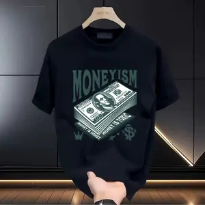 [COD] Atasan Unisex Versatil Kasual Cetakan Motif Uang Dolar Kaos Laris Manis Lega Lembut Nyaman crew neck oversize