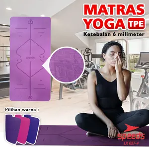 SPEEDS Matras Yoga TPE Tebal 6mm Alas Workout Olahraga Karpet Workout Meditasi Alas Yoga Yoga Mat Karpet Senam Pilates 027-4