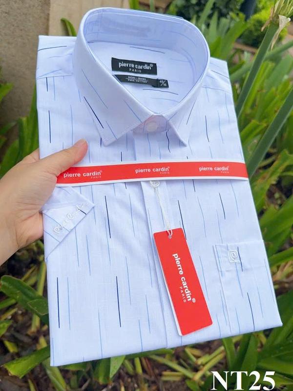 Áo Sơ Mi Nam mềm mát, Sơ Mi trắng ngắn tay kẻ sọc đứt đoạn, Sơ Mi Nam Hàng Xuất Dư Xịn Đẹp