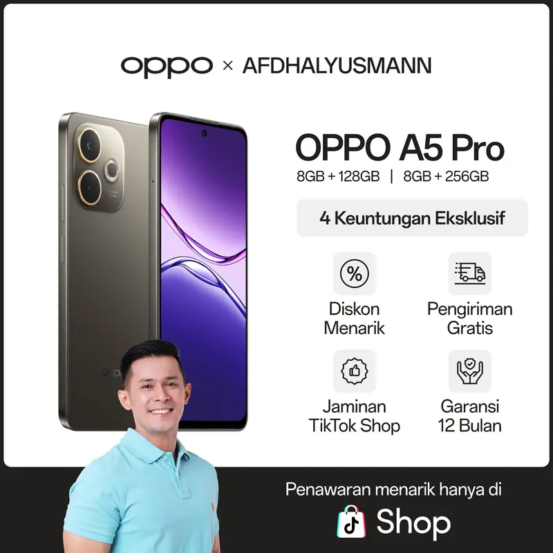 [AFDHAL APPROVED] OPPO A5 Pro 8/128 GB [IP69 Water Resistant, Large Battery 5800mAh, Military-Grade Shock Resistance] 3