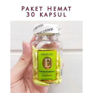 30 Kapsul Animate serum wajah facial essence  ( Vitamin E ) Perawatan kulit BPOM asli Memutihkan Muka Tubuh Hitam Cairan cream