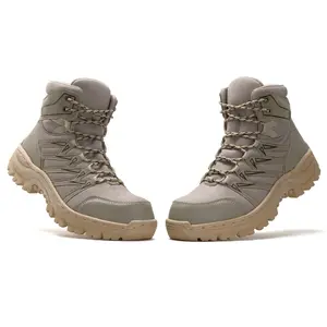 Rionz Tosin Cream - Sepatu Boot Pria Safety Hiking Gunung Tracking Ujung Besi Proyek Outdoor Touring Anti Licin Shoes