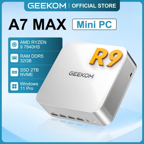Promo GEEKOM A7 MAX Mini PC Gaming Ryzen 9 7940HS Radeon 780M 32GB