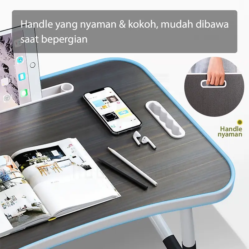 BISA COD Meja Lipat Portable dengan Handle / Meja Belajar Anak / Meja Laptop Multifungsi Anti Air 2