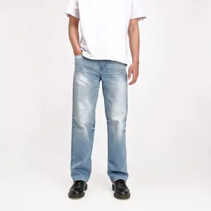 Rockmaker Celana Denim Regular Loose Sky Blue Jeans Nyaman