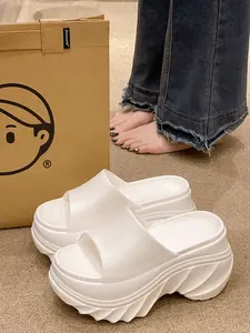 Sendal Selop Platform Putih Tebal Nyaman Tinggi Badan - Sendal Viral 2025 Wanita Untuk Rumah & Luar Ruangan Murah Berkualitas