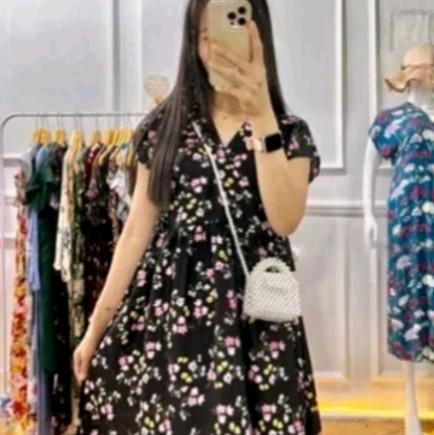daster kimono lengan pendek | daster wanita dewasa yang modern Rayon Busui baju tidur coquette panjang Ibu Menyusui Dress Motif daster  adem Hamil Pink Perempuan daster  hits rayon 5