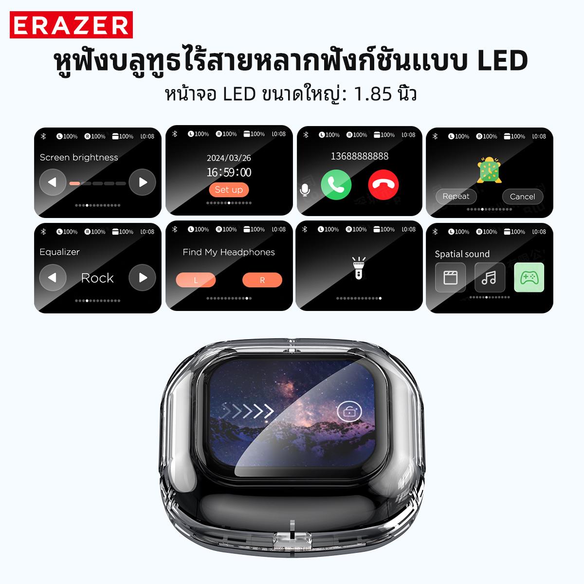 รุ่นใหม่ XP16 AI TWS หูฟังบลูทูธ ครอบคลุม AI แปลภาษาได้ครอบคลุม 134 ภาษาทั่วโลก จอแสดงผล LED, รีโมทค