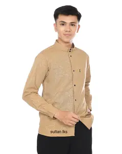 Kemko  Atasan tangan  Panjang atau koko embos Muslim pria dewasa  Motif etnik kesan unik dan menarik kemko Sultan Kancing Variasi Baju Hitam  Kantong Nyaman Katun